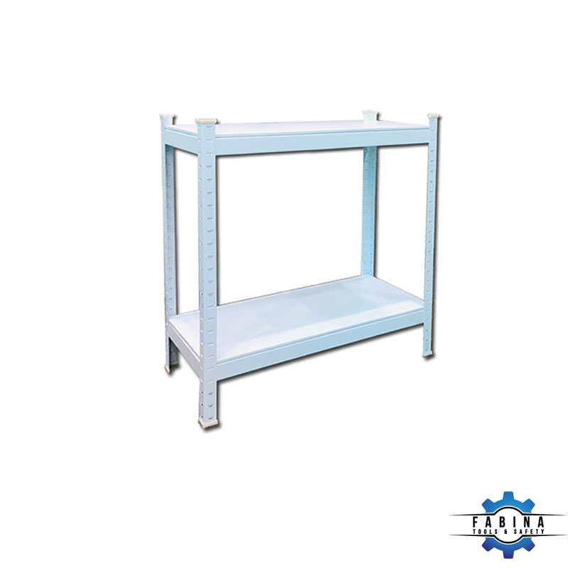 Kệ thấp 2 tầng tấm thép 81cm trắng FABINA