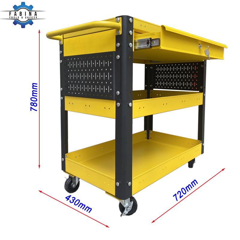 Kệ thép di động đa năng 1 hộc kéo màu vàng Fabina