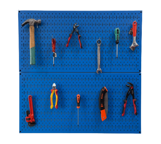 Tấm lưới đôi Pegboard xanh dương mờ treo tường FABINA - 2 tấm