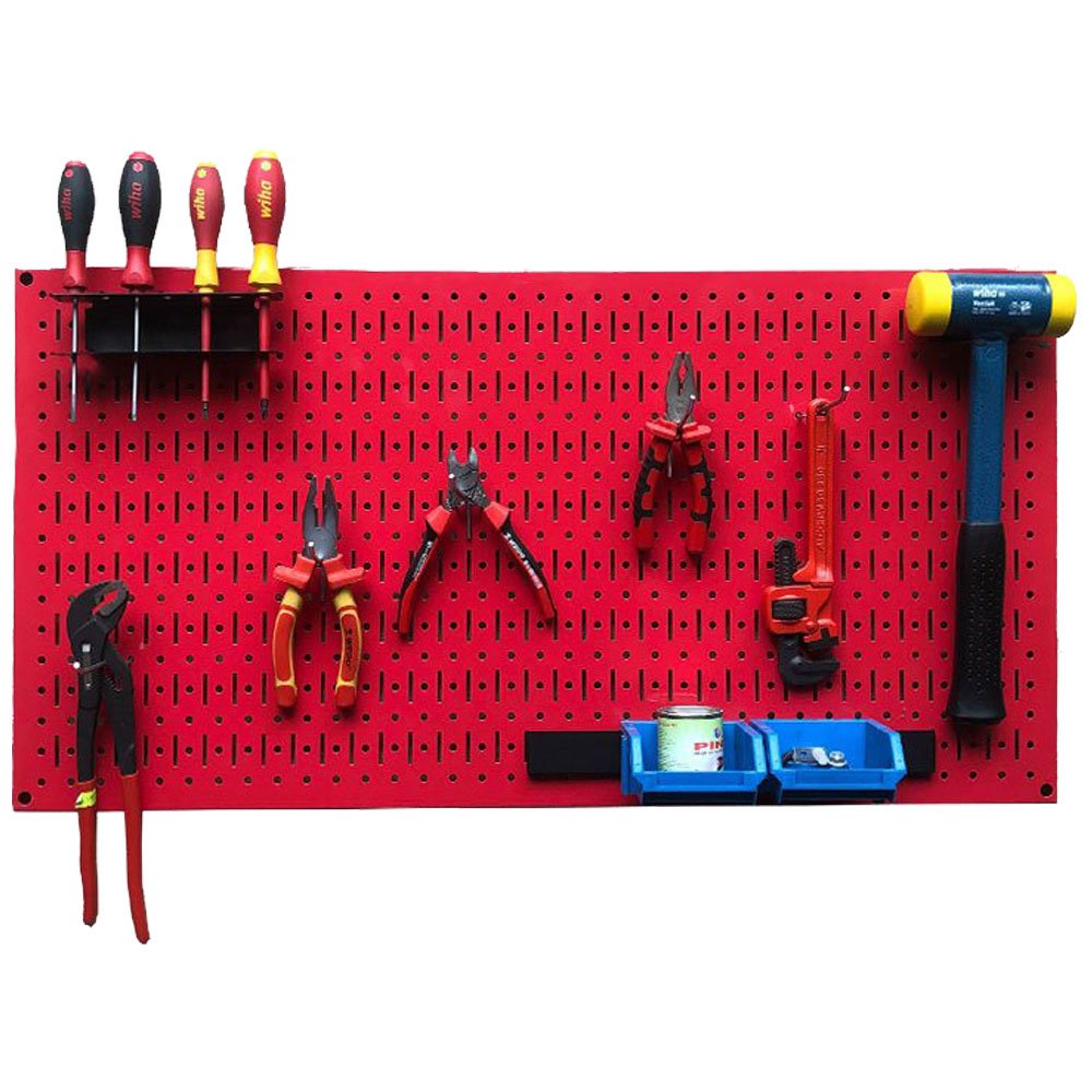 Tấm lưới Pegboard màu đỏ kèm phụ kiện treo FABINA