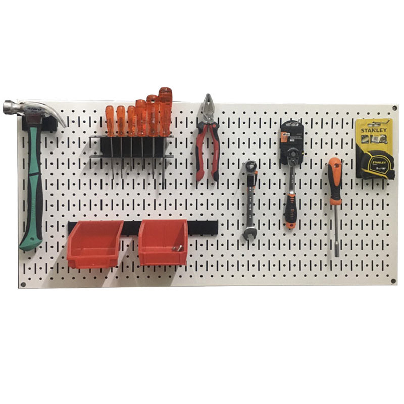 Tấm lưới Pegboard treo tường màu trắng kèm phụ kiện