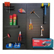 Tấm lưới đôi pegboard treo dọc màu đen kèm phụ kiện treo (2 tấm dọc)