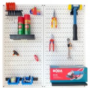 Tấm lưới đôi pegboard treo dọc màu trắng kèm phụ kiện treo (2 tấm dọc)