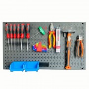 Tấm lưới Pegboard 69X40cm màu đen treo tường đa năng kèm phụ kiện Fabina