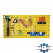 Tấm Lưới Pegboard Màu Vàng Kèm Phụ Kiện Treo FABINA