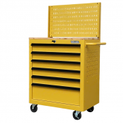 Tủ dụng cụ 6 hộc kéo màu vàng nhám kèm vách lưới Fabina