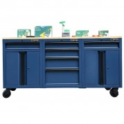 Tủ dụng cụ CSPS 183cm - 06 hộc kéo màu xanh dương mặt ván gỗ