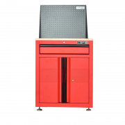 CSPS tool cabinet 61cm - 01 red drawer with adjustable legs, wooden board, mesh wall