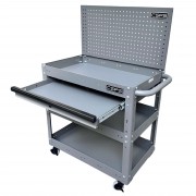 Xe đẩy CSPS 3 ngăn 71cm màu xám 01 hộc kéo kèm vách lưới