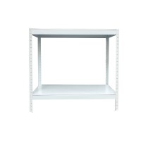 FABINA white steel plate 2-tier shelf 100cm