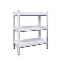 Kệ thấp 3 tầng tấm thép 76cm trắng FABINA