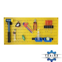 Tấm Lưới Pegboard Màu Vàng Kèm Phụ Kiện Treo FABINA