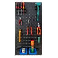 Tấm Lưới Pegboard Treo Dọc 45x90cm Màu Đen Kèm Phụ Kiện Treo Tường FABINA