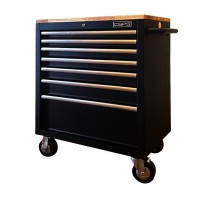 Tool cabinet with 7 drawers in matte black wood CSPS