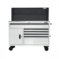 CSPS 132cm Tool Cabinet – 5 Drawers in White with Black Pegboard