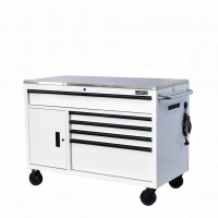 CSPS tool cabinet 132cm - 05 white drawers with mesh wall