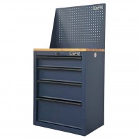 CSPS Blue Tool Cabinet 61cm – 04 Drawers with Pegboard and Wooden Top
