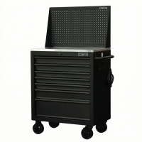 Tủ dụng cụ CSPS 76cm - 07 hộc kéo tay cầm đen kèm vách lưới (mặt inox)