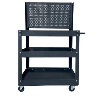 Xe đẩy 3 ngăn vách lưới 72cm màu đen FABINA