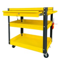 Xe đẩy 3 tầng màu vàng khung đen hộc kéo vàng Fabina