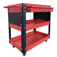 Fabina red multi-function trolley with 3 drawers and 1 drawer