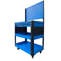 Multi-Purpose Trolley 3 Drawers 1 Drawer Drawer Blue Mesh Wall Fabina