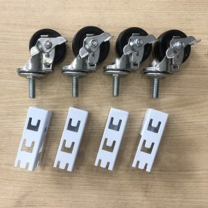 Bộ bánh xe kệ và bas nối màu trắng FABINA