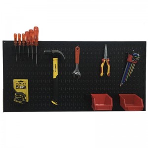 Tấm lưới Pegboard 120cm x 60cm màu đen kèm phụ kiện treo FABINA