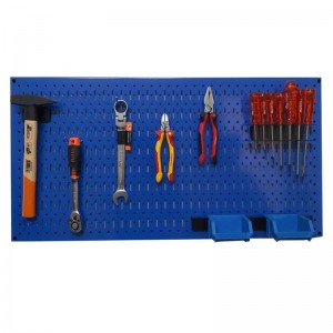 Tấm lưới Pegboard màu xanh dương bóng kèm phụ kiện treo FABINA