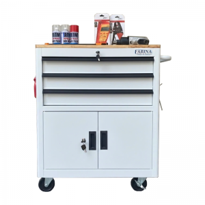 Tủ dụng cụ 3 hộc kéo 2 ngăn chứa màu trắng Fabina