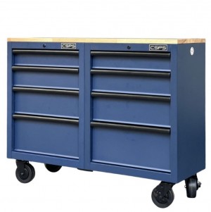 Tủ dụng cụ CSPS 122cm - 08 hộc kéo màu xanh dương mặt ván gỗ