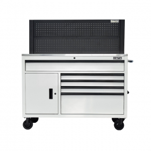 Tủ dụng cụ CSPS 132cm - 05 hộc kéo màu trắng kèm vách lưới đen