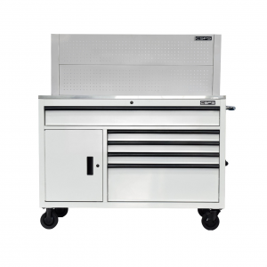 Tủ dụng cụ CSPS 132cm - 05 hộc kéo màu trắng kèm vách lưới trắng