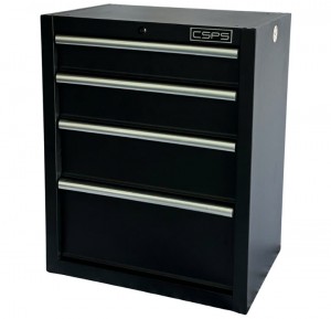 Tủ dụng cụ CSPS 61cm - 04 hộc kéo màu đen (tay cầm trắng)
