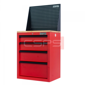 Tủ dụng cụ CSPS 61cm - 04 hộc kéo màu đỏ kèm vách lưới