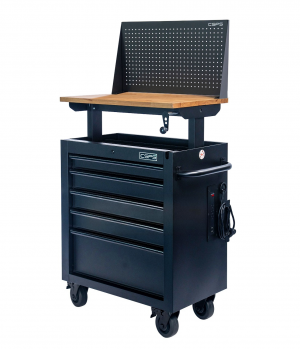 Tủ dụng cụ CSPS 76cm - 05 hộc kéo nâng hạ tay cầm đen kèm vách lưới