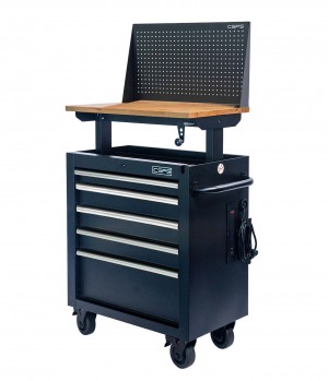 Tủ dụng cụ CSPS 76cm - 05 hộc kéo nâng hạ tay cầm trắng kèm vách lưới