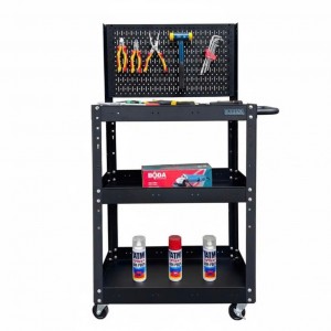 Xe đẩy 3 ngăn cao 980mm kèm vách lưới màu đen FABINA